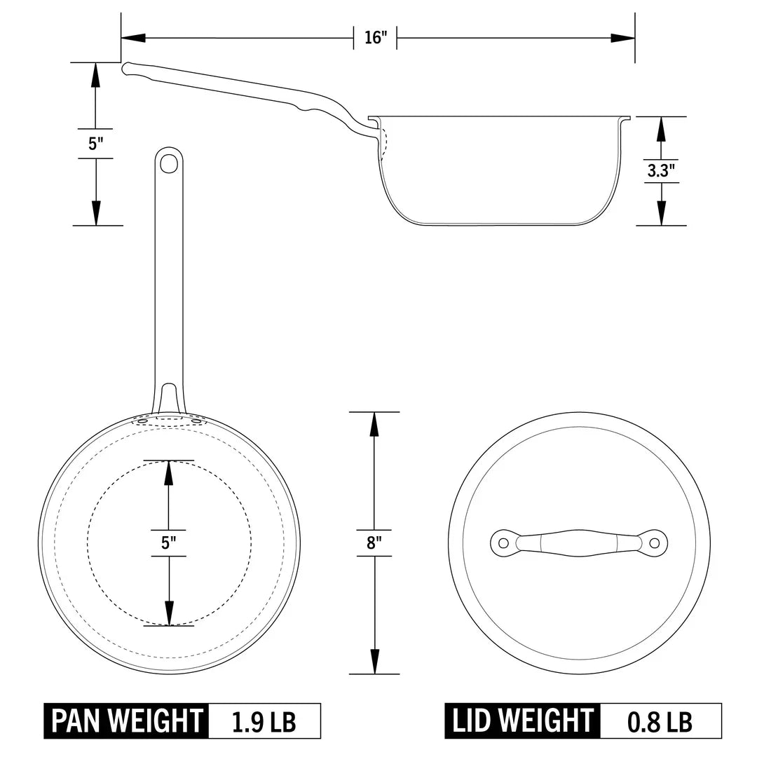 Heritage Steel Eater 2 Quart Saucier with Lid